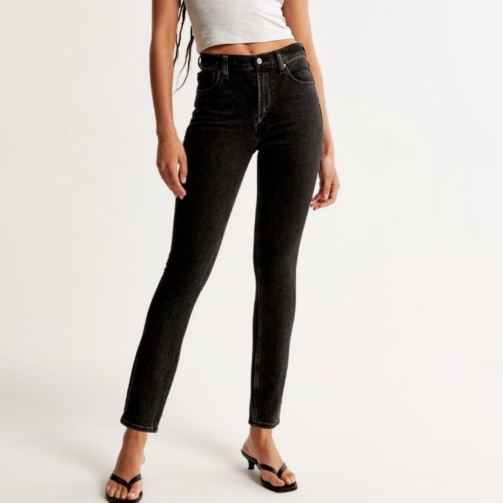 NEW Abercrombie & Fitch The Skinny black high rise jeans women’s size 25 / 0